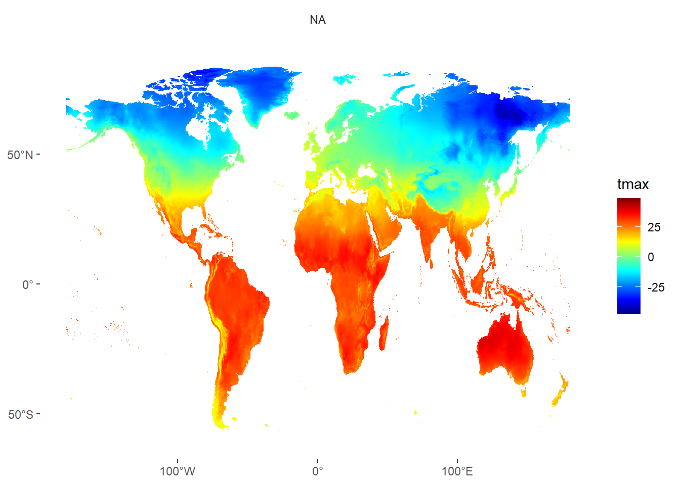 Global land surface temperature by months