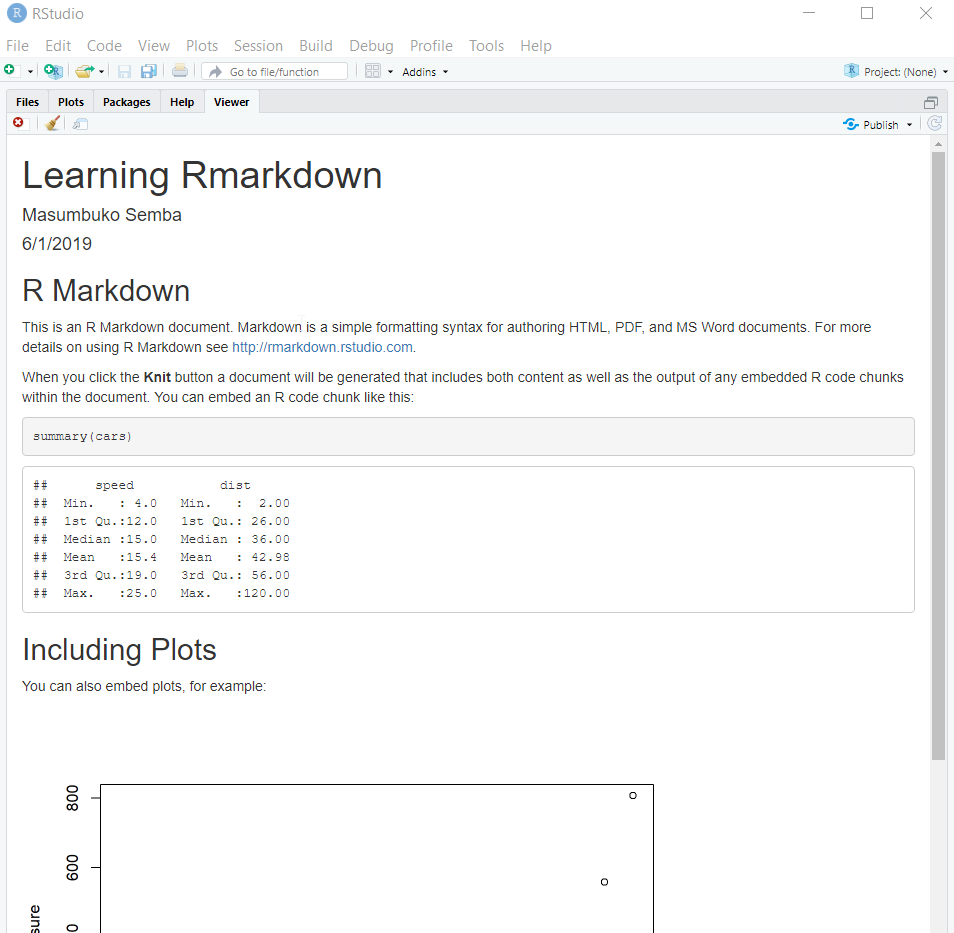 Rendered Markdown file as HTML